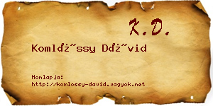 Komlóssy Dávid névjegykártya