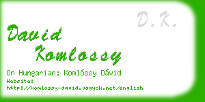 david komlossy business card