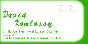 david komlossy business card